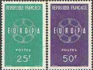 France 1959 Europa set of 2 unmounted mint, SG 1440-41