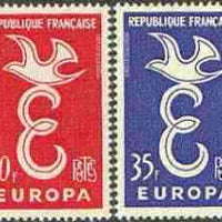 France 1958 Europa set of 2 unmounted mint, SG 1397-98