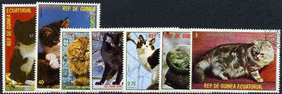 Equatorial Guinea 1978 Domestic Cats complete set of 7 cto used, Mi 1394-1400