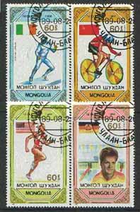 Mongolia 1989 Seoul Olympic Games Winners set of 4 cto used, SG 2044-47*
