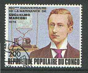 Congo 1974 Birth Centenary of Marconi very fine used, SG 416*