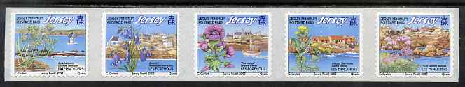 Jersey 2003 Offshore Reefs set of 5 in self-adhesive strip of 5 NVI stamps (2003 imprint) unmounted mint, SG 1107-11