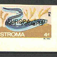 Stroma 1969 Fish 4d (Eel) imperf single with 'Europa 1969' opt doubled, one inverted (very slight gum disturbance)*