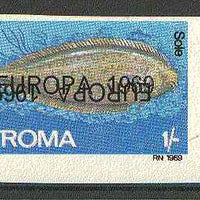 Stroma 1969 Fish 1s (Sole) imperf single with 'Europa 1969' opt doubled, one inverted (very slight gum disturbance)*
