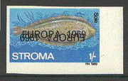 Stroma 1969 Fish 1s (Sole) imperf single with 'Europa 1969' opt doubled, one inverted (very slight gum disturbance)*