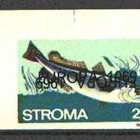 Stroma 1969 Fish 2s6d (Hake) imperf single with 'Europa 1969' opt doubled, one inverted (very slight gum disturbance)*