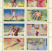 Nagaland 1972 Munich Olympic Games perf sheetlet containing complete set of 8 values unmounted mint