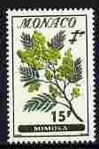 Monaco 1959 Mimosa 15f on 1 3f unmounted mint from Flowers set, SG 619*