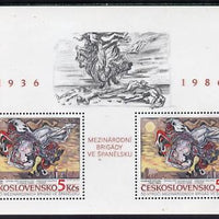 Czechoslovakia 1986 International Brigades (Theatre Curtain) m/sheet unmounted mint, SG MS 2849, Mi BL 68