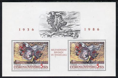 Czechoslovakia 1986 International Brigades (Theatre Curtain) m/sheet unmounted mint, SG MS 2849, Mi BL 68