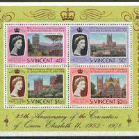 St Vincent 1978 Coronation 25th Anniversary m/sheet (Cathedrals & Abbeys) SG MS 560 unmounted mint