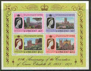 St Vincent 1978 Coronation 25th Anniversary m/sheet (Cathedrals & Abbeys) SG MS 560 unmounted mint