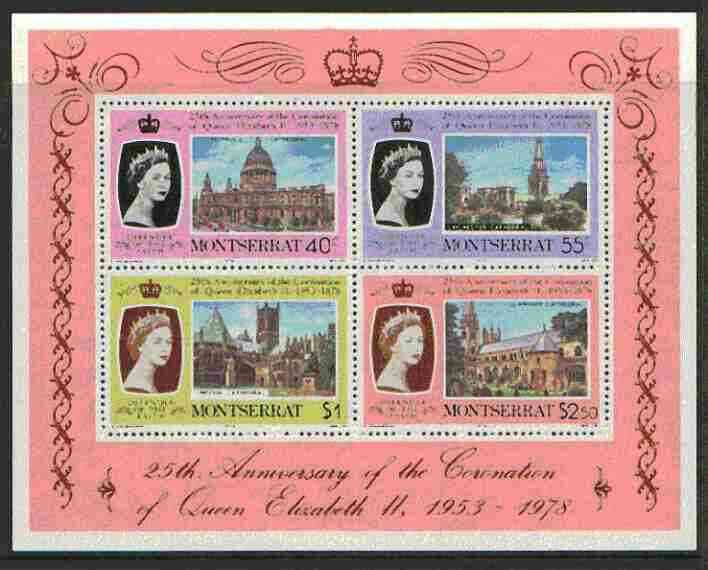 Montserrat 1978 Coronation 25th Anniversary m/sheet (Cathedrals & Abbeys) SG MS 426 unmounted mint