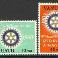 Vanuatu 1980 Rotary International 75th Anniversary unmounted mint set of 2 (french) SG 300-301F