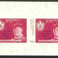 Davaar Island 1973 Scouts Stamp Exhibition opt on Japan Scout Jamboree imperf m/sheet (5p & 15p claret) unmounted mint