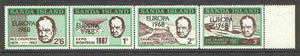 Sanda Island 1968 Europa opt on 1967 Churchill perf def strip of 4 (Chichester Boat, Forest etc) unmounted mint