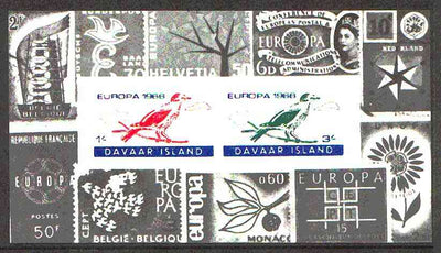 Davaar Island 1966 Europa imperf m/sheet (birds) with stamp border, unmounted mint