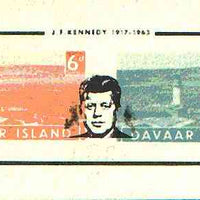 Davaar Island 1964 J F Kennedy opt on imperf Lighthouses m/sheet (6d & 2s6d) unmounted mint