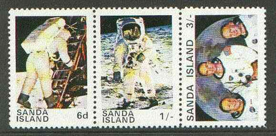 Sanda Island 1970 Apollo 11 Moon Landing unmounted mint perf set of 3