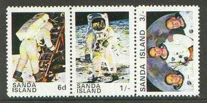 Sanda Island 1970 Apollo 11 Moon Landing unmounted mint perf set of 3