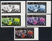 Tanzania 1987 Queen's 60th Birthday 10s set of 5 unmounted mint imperf progressive colour proofs incl all 4 colours (as SG 518)