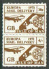 Isle of Man 1971 Europa Local rouletted set of 2 (20p & 4s) produced for use on the British mainland during the Postal strike unmounted mint