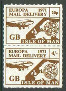 Isle of Man 1971 Europa Local rouletted set of 2 (20p & 4s) produced for use on the British mainland during the Postal strike unmounted mint