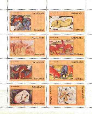 Nagaland 1973 Paintings of Animals perf set of 8 values unmounted mint