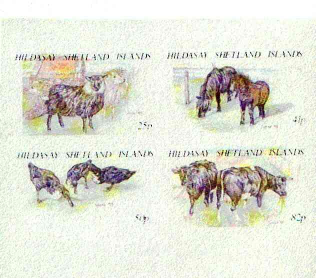 Shetland Islands 1995 Animals imperf set of 4 (face value £1.98) unmounted mint