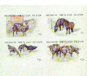 Shetland Islands 1995 Animals imperf set of 4 (face value £1.98) unmounted mint