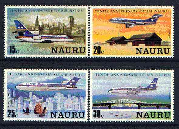 Nauru 1980 10th Anniversary of Air Nauru set of 4 unmounted mint, SG 220-23