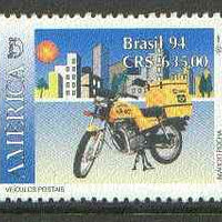 Brazil 1994 Motor Cycle 635cr from Postal Vehicles set, unmounted mint SG 2628*