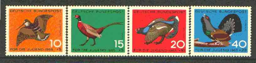 Germany - West 1965 Child Welfare (Game Birds) set of 4 unmounted mint, SG 1384-87*
