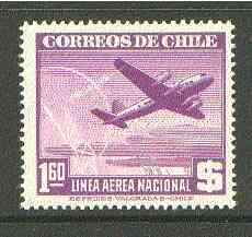 Chile 1941 Douglas DC-4 1p60 violet unmounted mint SG 305*