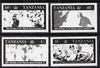 Tanzania 1987 Queen's 60th Birthday set of 4 perforated proofs in black only (as SG 517-20) unmounted mint