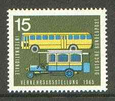 Germany - West 1965 Old & Modern Postal Buses 15pf from Transport Exhibition set unmounted mint SG 1391*