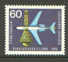 Germany - West 1965 Boeing 727 & Space capsule 60pf from Transport Exhibition set unmounted mint SG 1394*