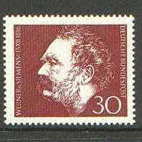 Germany - West 1966 Werner von Siemens (electrical engineer) unmounted mint SG 1433*