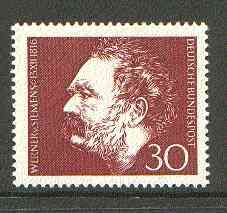 Germany - West 1966 Werner von Siemens (electrical engineer) unmounted mint SG 1433*