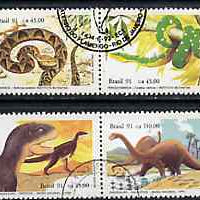 Brazil 1991 Butantan Institute & National Museum set of 4 (2 se-tenant pairs) very fine used SG 2481-84