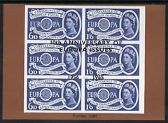 Exhibition souvenir sheet for 1965 - 10th Anniversary of Europa Issues, brown border unmounted mint