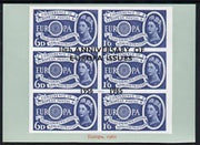 Exhibition souvenir sheet for 1965 - 10th Anniversary of Europa Issues, blue border unmounted mint