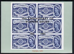 Exhibition souvenir sheet for 1965 - 10th Anniversary of Europa Issues, blue border unmounted mint