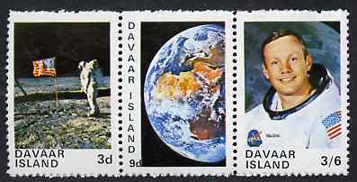 Davaar Island 1970 Apollo 11 Moon Landing unmounted mint perf set of 3
