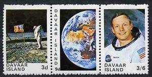 Davaar Island 1970 Apollo 11 Moon Landing unmounted mint perf set of 3