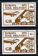 Isle of Man 1971 Europa Local imperf set of 2 (20p & 4s) produced for use on the British mainland during the Postal strike unmounted mint