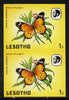 Lesotho 1984 Butterflies African Monarch 1s in unmounted mint imperf pair