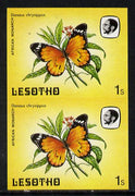 Lesotho 1984 Butterflies African Monarch 1s in unmounted mint imperf pair