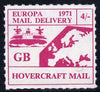 Cinderella - Great Britain 1971 Rouletted 4s magenta (Europe Hovercraft rate) produced for use during Great Britain Postal strike unmounted mint