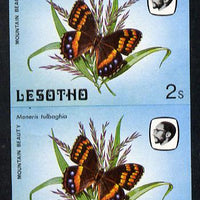 Lesotho 1984 Butterflies Mountain Beauty 2s in unmounted mint imperf pair